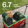 image:imageVIVOSUN Collapsible Folding Wagon 350 lb LoadBearing Outdoor Utility Cart with Silent Universal Wheels Cup Holders ampSide Pockets Adjustable Handle for Camping Garden Sports Picnic ShoppingRed