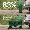 image:imageVIVOSUN Collapsible Folding Wagon 350 lb LoadBearing Outdoor Utility Cart with Silent Universal Wheels Cup Holders ampSide Pockets Adjustable Handle for Camping Garden Sports Picnic ShoppingGreen