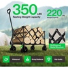 image:imageVIVOSUN Collapsible Folding Wagon 350 lb LoadBearing Outdoor Utility Cart with Silent Universal Wheels Cup Holders ampSide Pockets Adjustable Handle for Camping Garden Sports Picnic ShoppingBlack