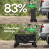 image:imageVIVOSUN Collapsible Folding Wagon 350 lb LoadBearing Outdoor Utility Cart with Silent Universal Wheels Cup Holders ampSide Pockets Adjustable Handle for Camping Garden Sports Picnic ShoppingBlack