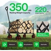 image:imageVIVOSUN Collapsible Folding Wagon 350 lb LoadBearing Outdoor Utility Cart with Silent Universal Wheels Cup Holders ampSide Pockets Adjustable Handle for Camping Garden Sports Picnic ShoppingRed