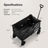 image:imageVIVOSUN Collapsible Folding Wagon 350 lb LoadBearing Outdoor Utility Cart with Silent Universal Wheels Cup Holders ampSide Pockets Adjustable Handle for Camping Garden Sports Picnic ShoppingBlack