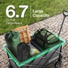 image:imageVIVOSUN Collapsible Folding Wagon 350 lb LoadBearing Outdoor Utility Cart with Silent Universal Wheels Cup Holders ampSide Pockets Adjustable Handle for Camping Garden Sports Picnic ShoppingGray
