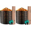 image:imageVIVOSUN 500 Gallon Outdoor Compost Bin Expandable Composter Easy to Setup amp Large Capacity for Backyard Lawn Black with Gloves220 Gallon Pack of 2