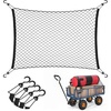 image:imageVIVOSUN Cargo Net for Garden Wagon 36 X 30 Heavy Duty Nylon Netting with Storage Bag for Folding Wagon Beach Cart Garden Cart Trolley Cart Black36 X 30