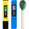 image:imageVIVOSUN Digital pH Meter 3in1 TDSECTemperature Meter 3in1 Soil MoisturepHLight Tester Combo for Home Garden and HydroponicsYellow  green  blue