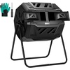 image:imageVIVOSUN Outdoor Tumbling Composter Dual Rotating Batch Compost Bin 43 Gallon Black DoorBlack