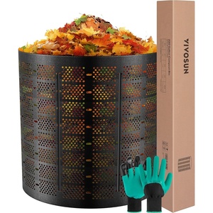 image:imageVIVOSUN 500 Gallon Outdoor Compost Bin Expandable Composter Easy to Setup amp Large Capacity for Backyard Lawn Black with Gloves220 Gallon