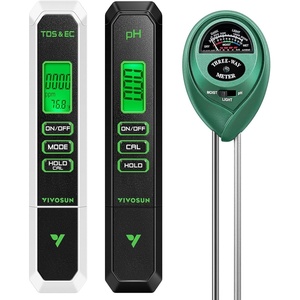 image:imageVIVOSUN Digital pH Meter 3in1 TDSECTemperature Meter 3in1 Soil MoisturepHLight Tester Combo for Home Garden and HydroponicsBlackWhiteGreen