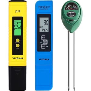 image:imageVIVOSUN Digital pH Meter 3in1 TDSECTemperature Meter 3in1 Soil MoisturepHLight Tester Combo for Home Garden and HydroponicsYellow  green  blue