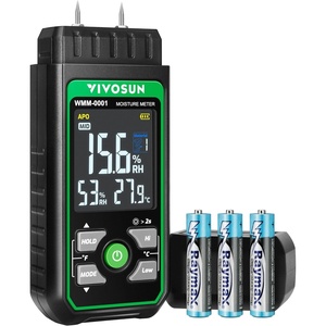 image:imageVIVOSUN Wood Moisture Meter 3In1 PinType Digital Moisture Tester Ambient Temp amp Humidity Tester 7 Modes Color Backlit Screen for Wood Walls Bricks Dried Flowers