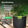 image:imageVIVOSUN 3Pack 3Gallon AeroBase Grow Bags Durable Mesh Fabric Plant Container with Breathable Base and Sturdy Handles Black3 Gallons
