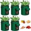 image:imageVIVOSUN 5Pack 7 Gallon Potato Grow Bags for Growing Potatoes Fabric Potato Pots with Handle and Rollup Window Potato Growing Containers Potato Planter Potato Planter for Growing Potatoes GreenGreen