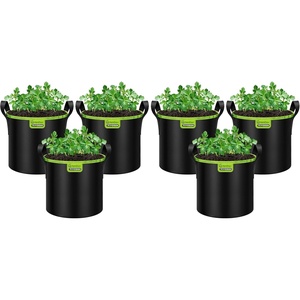 image:imageVIVOSUN 3Pack 3Gallon AeroBase Grow Bags Durable Mesh Fabric Plant Container with Breathable Base and Sturdy Handles Black3 Gallons Pack of 2