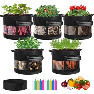 image:imageVIVOSUN 5Pack 7 Gallon Visible Potato Grow Bags Thick Fabric Potato Pots with 360 Visibility amp Harvest Window Potato Growing Containers Potato Planter Potato Planter for Growing Potatoes Black5