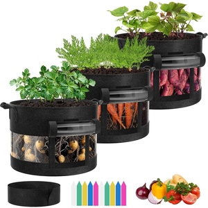 image:imageVIVOSUN 5Pack 7 Gallon Visible Potato Grow Bags Thick Fabric Potato Pots with 360 Visibility amp Harvest Window Potato Growing Containers Potato Planter Potato Planter for Growing Potatoes Black3