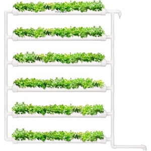 image:imageVIVOSUN Hydroponics Growing System 108 Plant Sites 3 Layers 12 FoodGrade PVCU Pipes Gardening System Grow Kit with Water Pump Timer Nest Basket and Sponge for Leafy Vegetables54Wall mounted