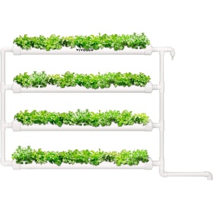image:imageVIVOSUN Hydroponics Growing System 108 Plant Sites 3 Layers 12 FoodGrade PVCU Pipes Gardening System Grow Kit with Water Pump Timer Nest Basket and Sponge for Leafy Vegetables36Wall mounted