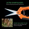 image:imageVIVOSUN 2Pack Indoor Hydroponics LED Grow Room Glasses and 65 Inch Gardening Scissors Hand Pruner Pruning Shear with Straight Stainless Steel Blades Orange 1Pack