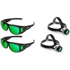 image:imageVIVOSUN 2Pack Indoor Hydroponics LED Grow Room Glasses and 2 Pack 19 Bulbs High Intensity LED Green Light Grow Room Headlight
