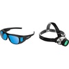 image:imageVIVOSUN Indoor Hydroponics Anti UVA and UVB Grow Room Glasses Goggles and 19Bulb High Intensity LED Green Light Grow Room Headlight