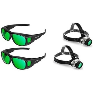 image:imageVIVOSUN 2Pack Indoor Hydroponics LED Grow Room Glasses and 2 Pack 19 Bulbs High Intensity LED Green Light Grow Room Headlight