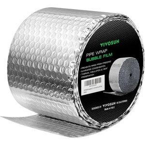 image:imageVIVOSUN Double Bubble Foil Insulation Roll 6 x 25 ft Reflective HVAC Pipe amp Duct Wrap Weatherproof Thermal Insulation for Attics Windows Garages1Pack