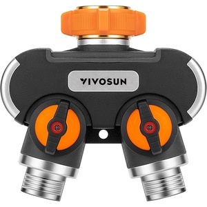 image:imageVIVOSUN Garden Hose Splitter 4 Way Heavy Duty Water Hose Connector 34 Water Hose Manifold Faucet Adapter with Comfortable Rubberized Grip for Drip Irrigation Lawns2way