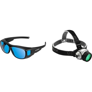 image:imageVIVOSUN Indoor Hydroponics Anti UVA and UVB Grow Room Glasses Goggles and 19Bulb High Intensity LED Green Light Grow Room Headlight