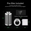 image:imageVIVOSUN 4 Inch Air Carbon Filter Smellines Control with Australia Virgin Charcoal for Inline Duct Fan Grow Tent Prefilter Included Reversible Flange 4 x 12Silver