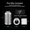 image:imageVIVOSUN 4 Inch Air Carbon Filter Smellines Control with Australia Virgin Charcoal for Inline Duct Fan Grow Tent Prefilter Included Reversible Flange 4 x 12Silver