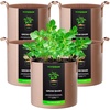 image:imageVIVOSUN 5Pack 10 Gallon Plant Grow Bags Heavy Duty Thickened Nonwoven Fabric Pots with HandlesTan