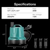 image:imageVIVOSUN 660GPH 40W Submersible Pump for Fish Tank Pond Aquarium Hydroponic Systems with 5ft Power Cord and 4 Nozzles Blue20W 260GPH