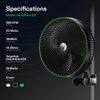 image:imageVIVOSUN AeroWave E6 Gen2 Grow Tent Clip Fan 6 EC Motor Smart Control Powerful Oscillating Fan Local Timer Weatherproof IP54 for Hydroponics Circulation Cooling Black9 Clip Fan1 Pack
