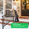image:imageVIVOSUN Outdoor Handrail 54 x 36 Fits 14 Steps Wrought Iron Stair Railing with Curved Ends OneStep Assembly BlackBlack