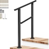 image:imageVIVOSUN Outdoor Handrail 54 x 36 Fits 14 Steps Wrought Iron Stair Railing with Curved Ends OneStep Assembly BlackBlack