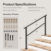 image:imageVIVOSUN Outdoor Handrail 54 x 36 Fits 14 Steps Wrought Iron Stair Railing with Curved Ends OneStep Assembly BlackBlack
