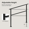 image:imageVIVOSUN Outdoor Handrail 54 x 36 Fits 14 Steps Wrought Iron Stair Railing with Curved Ends OneStep Assembly BlackBlack