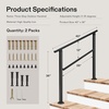image:imageVIVOSUN Outdoor Handrail 54 x 36 Fits 14 Steps Wrought Iron Stair Railing with Curved Ends OneStep Assembly BlackBlack