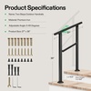image:imageVIVOSUN Outdoor Handrail 54 x 36 Fits 14 Steps Wrought Iron Stair Railing with Curved Ends OneStep Assembly BlackBlack