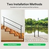 image:imageVIVOSUN Outdoor Handrail 54 x 36 Fits 14 Steps Wrought Iron Stair Railing with Curved Ends OneStep Assembly BlackBlack