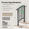 image:imageVIVOSUN Outdoor Handrail 54 x 36 Fits 14 Steps Wrought Iron Stair Railing with Curved Ends OneStep Assembly BlackBlack