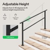 image:imageVIVOSUN Outdoor Handrail 54 x 36 Fits 14 Steps Wrought Iron Stair Railing with Curved Ends OneStep Assembly BlackBlack