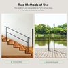 image:imageVIVOSUN Outdoor Handrail 54 x 36 Fits 14 Steps Wrought Iron Stair Railing with Curved Ends OneStep Assembly BlackBlack
