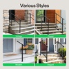 image:imageVIVOSUN Outdoor Handrail 54 x 36 Fits 14 Steps Wrought Iron Stair Railing with Curved Ends OneStep Assembly BlackBlack