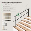 image:imageVIVOSUN Outdoor Handrail 54 x 36 Fits 14 Steps Wrought Iron Stair Railing with Curved Ends OneStep Assembly BlackBlack