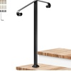 image:imageVIVOSUN Outdoor Handrail 54 x 36 Fits 14 Steps Wrought Iron Stair Railing with Curved Ends OneStep Assembly BlackBlack