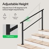 image:imageVIVOSUN Outdoor Handrail 54 x 36 Fits 14 Steps Wrought Iron Stair Railing with Curved Ends OneStep Assembly BlackBlack