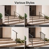 image:imageVIVOSUN Outdoor Handrail 54 x 36 Fits 14 Steps Wrought Iron Stair Railing with Curved Ends OneStep Assembly BlackBlack