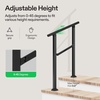 image:imageVIVOSUN Outdoor Handrail 54 x 36 Fits 14 Steps Wrought Iron Stair Railing with Curved Ends OneStep Assembly BlackBlack